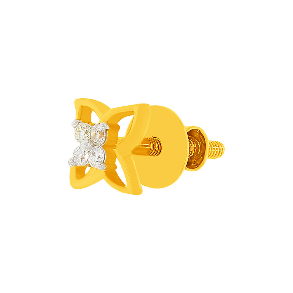 Graceful Radiant 14K Clover Stud Earrings