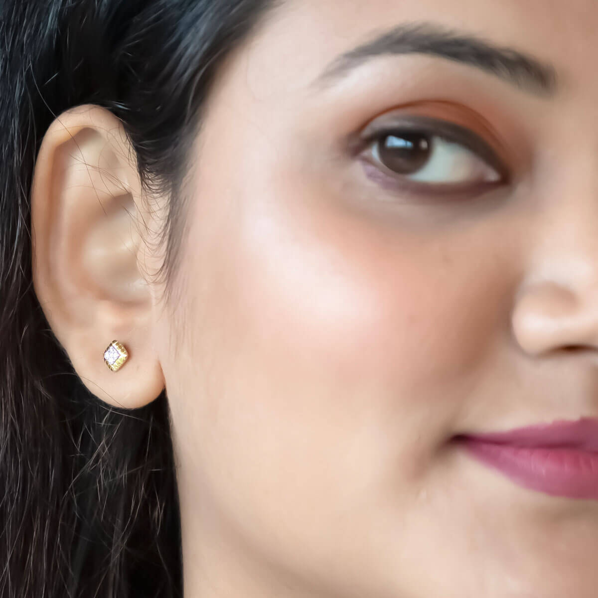 14K Gold Square Stud Earrings for Daily Radiance