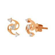 14K Rose Gold Studs With Beautiful Charm
