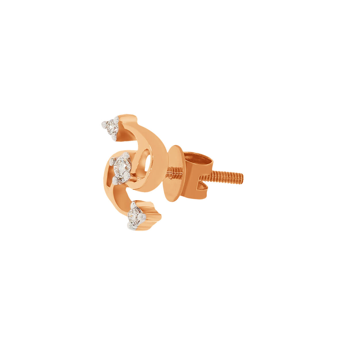 14K Rose Gold Studs With Beautiful Charm