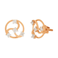 Bold Blossom Orb Design Gold Studs 14K