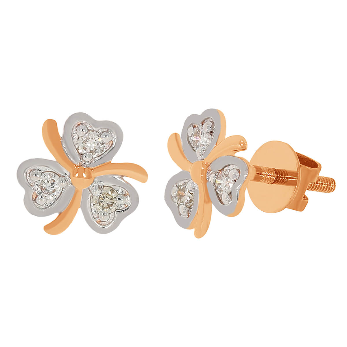 Elegant Diamond Stud Clover Earrings for Dazzling Style