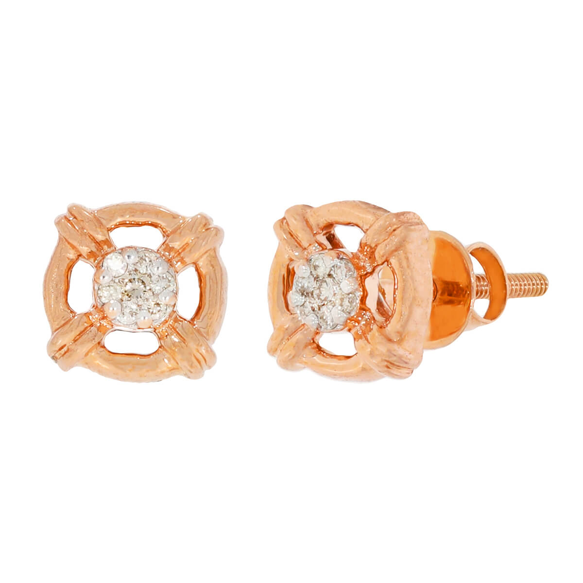 Rosy Elegance 14K Sphere Studs