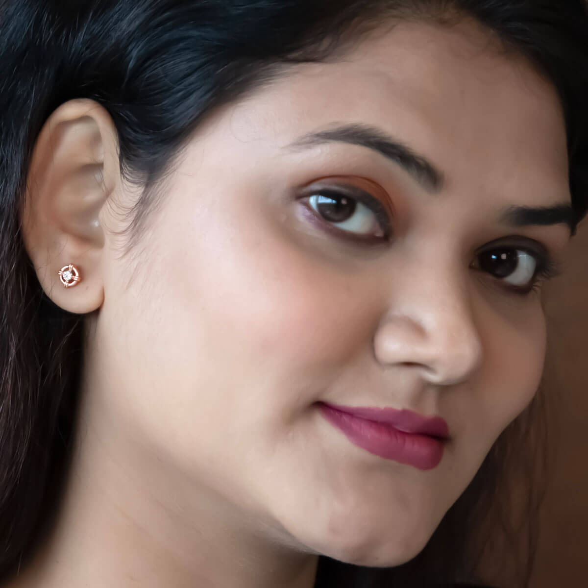 Rosy Elegance 14K Sphere Studs