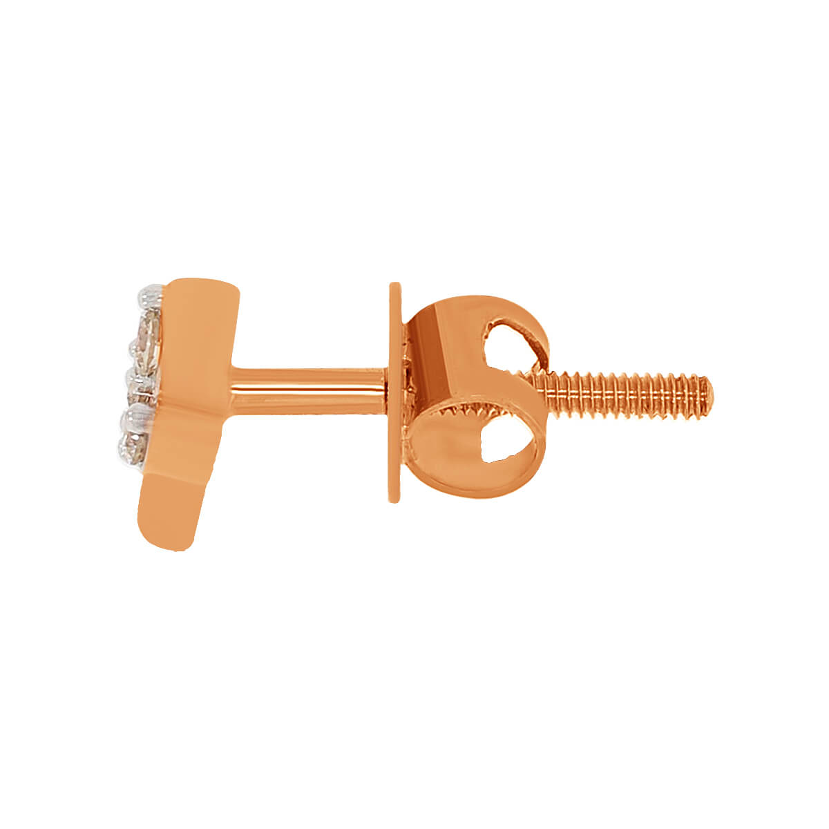 14K Tri-Petal Rose Gold Studs for Graceful Look