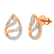 Contemporary Paisley 14K Rose Gold Studs For Elegant Touch