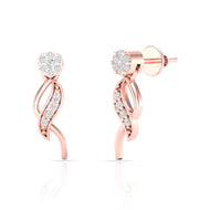 Dazzling Slender 14K Rose Gold Studs