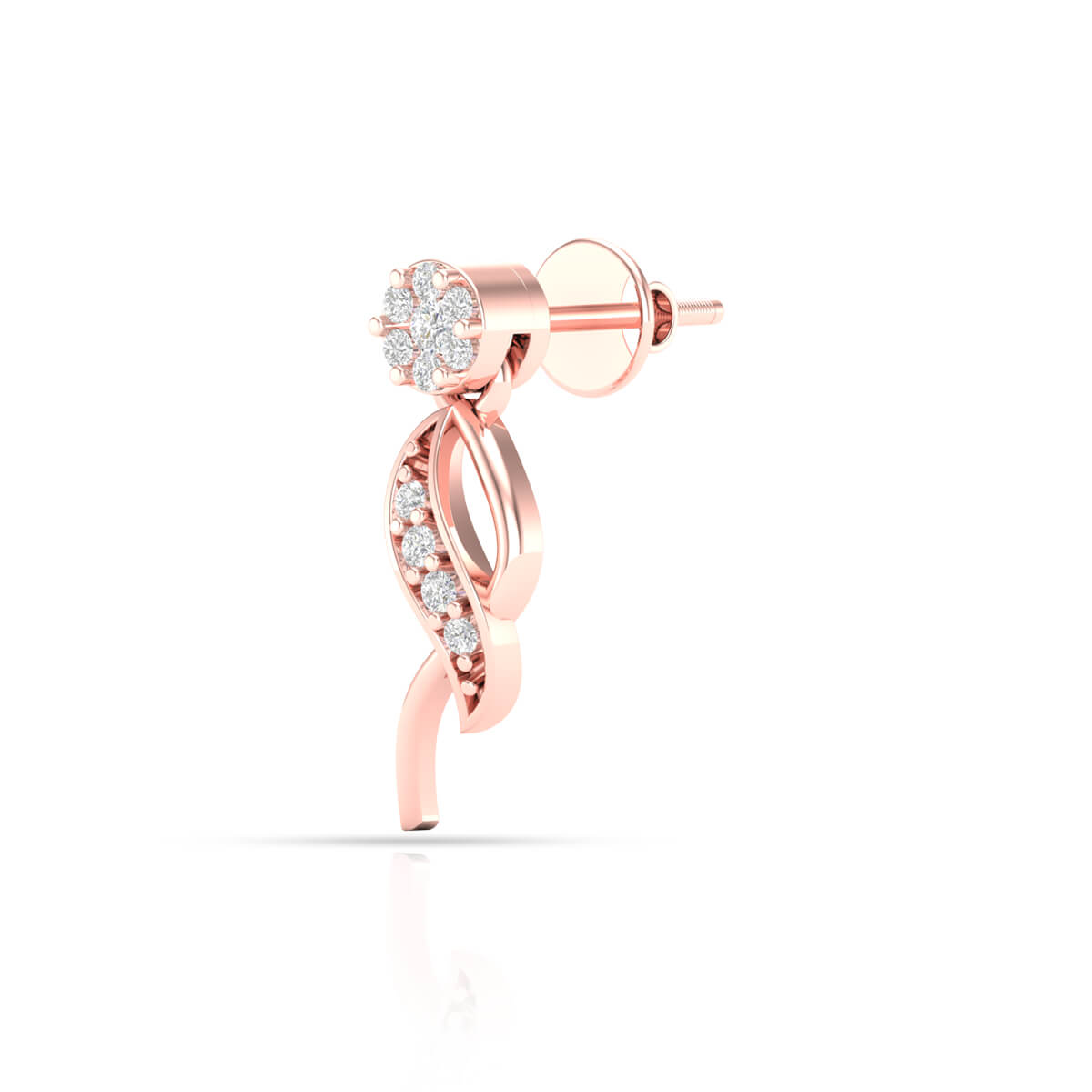 Dazzling Slender 14K Rose Gold Studs