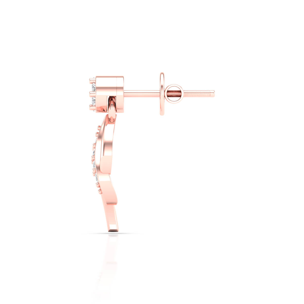 Dazzling Slender 14K Rose Gold Studs
