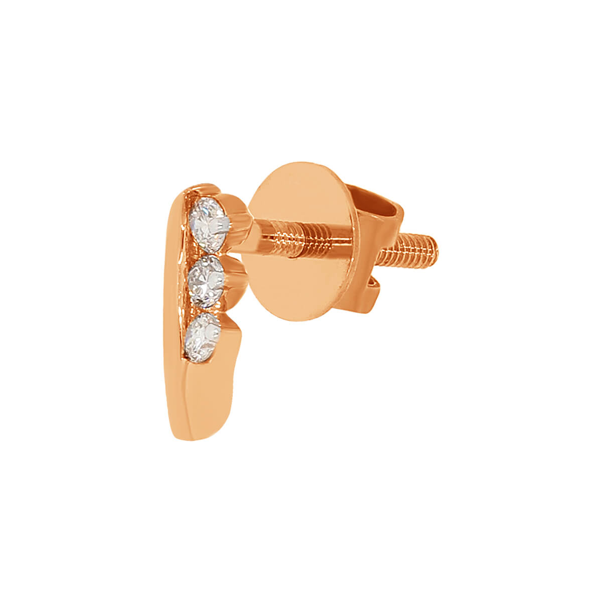 Dazzling Sleek 14K Rose Gold Studs