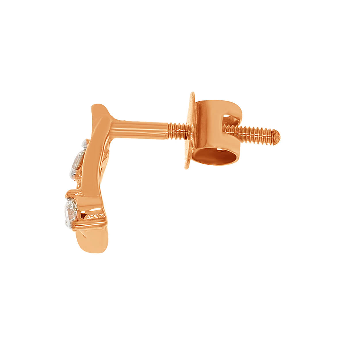 14K Rose Gold Stunning Enigmatic Studs With Precious Diamonds