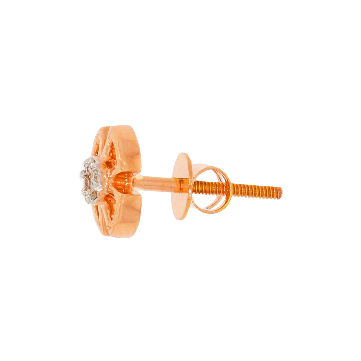 14K Rose Gold Clover Studs For Minimal Elegance