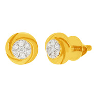 Radiant Circular 14K Gold Stud Earrings
