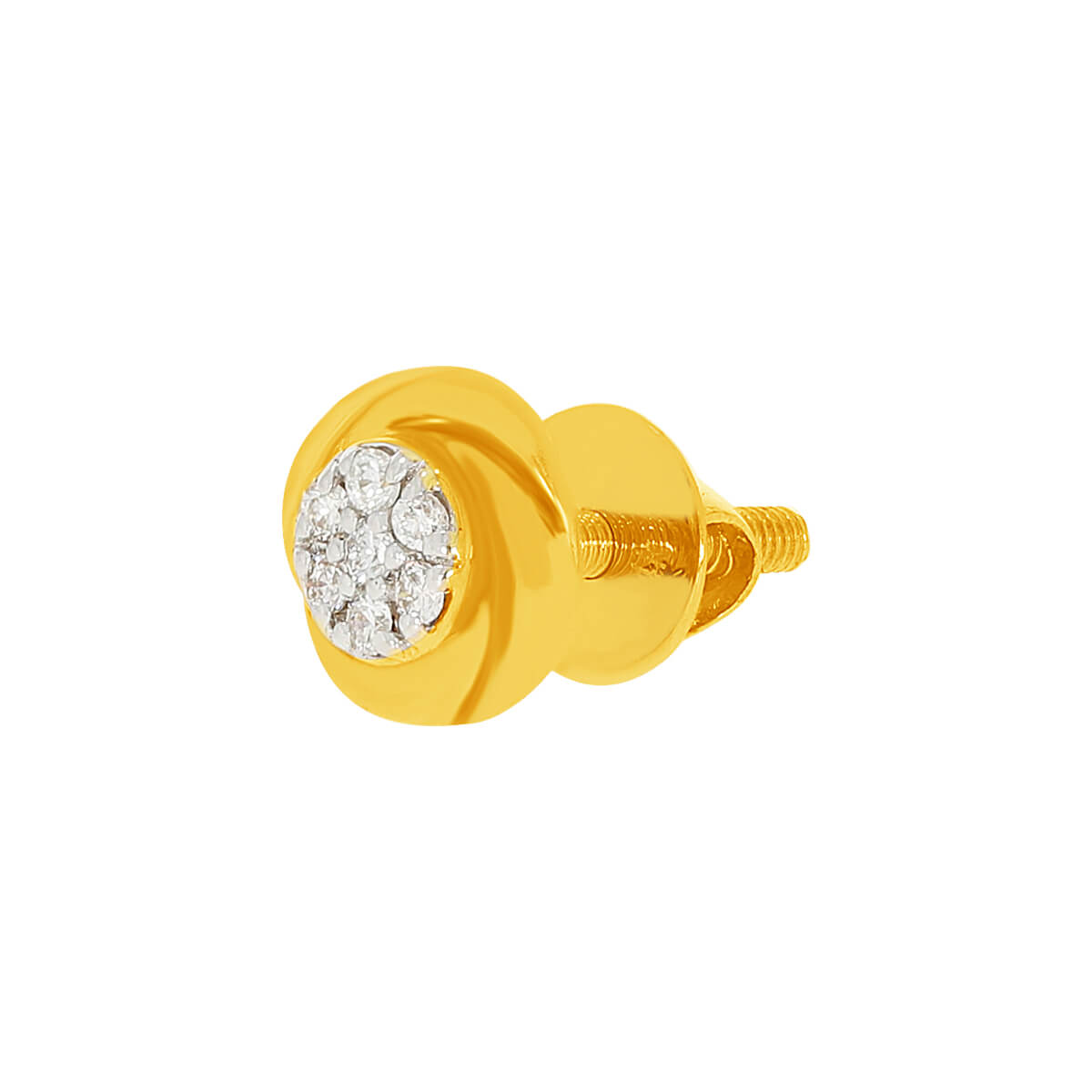 Radiant Circular 14K Gold Stud Earrings
