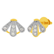 Tri-Petal 14K Diamond Studs For Simmering Touch