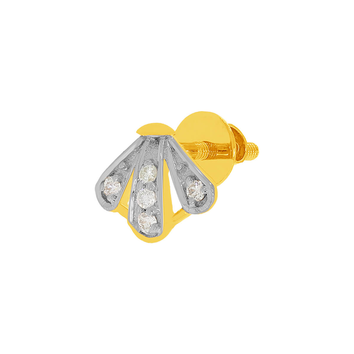 Tri-Petal 14K Diamond Studs For Simmering Touch
