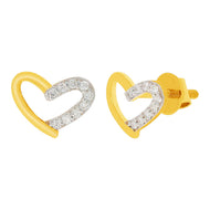 14K Mini-Heart Gold Studs for Lovely Shine