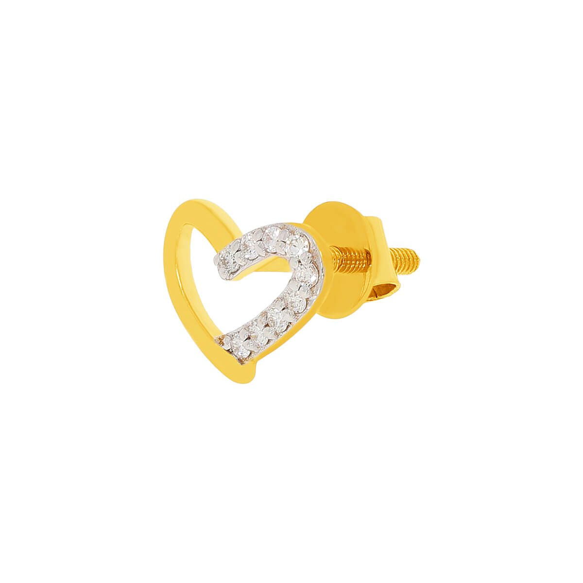 14K Mini-Heart Gold Studs for Lovely Shine