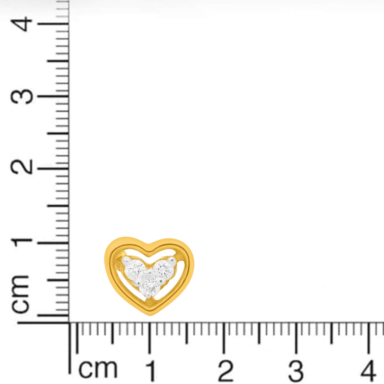 Shimmering Heart Studs in 18K Gold
