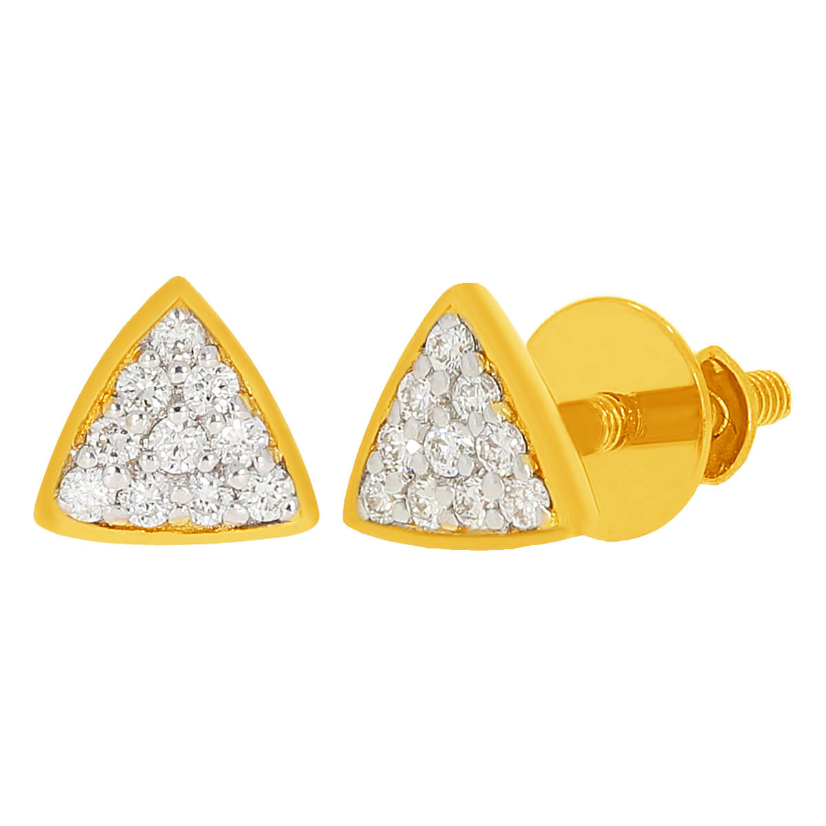 Petite Trigonal Studs With Dazzling Diamonds