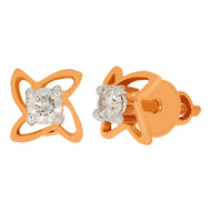 14K Rose Gold Clover Studs for a Radiant Glow