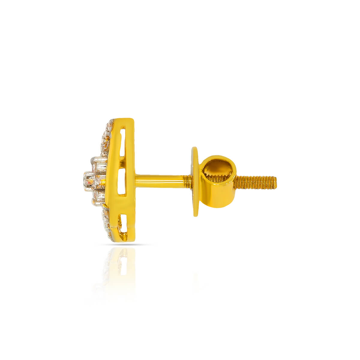18K Delicate Charming Gold Floral Stud Earrings
