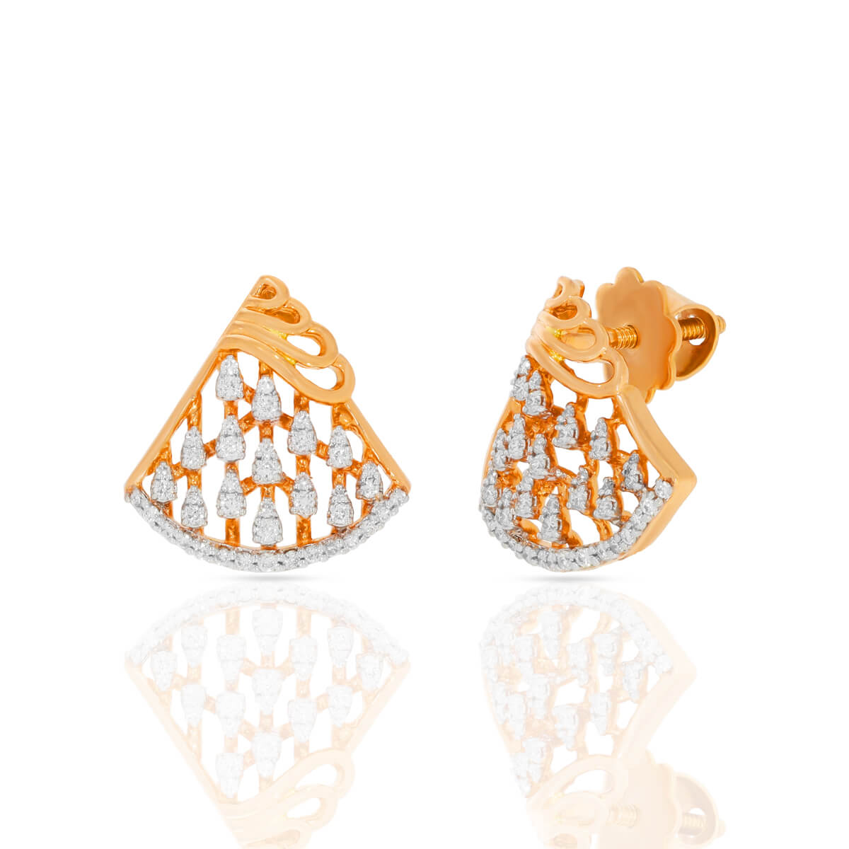 Trendy Shimmering Trigonal 18K Diamond Studs