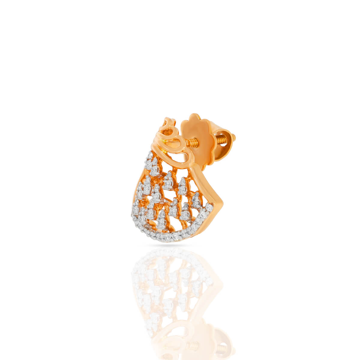 Trendy Shimmering Trigonal 18K Diamond Studs