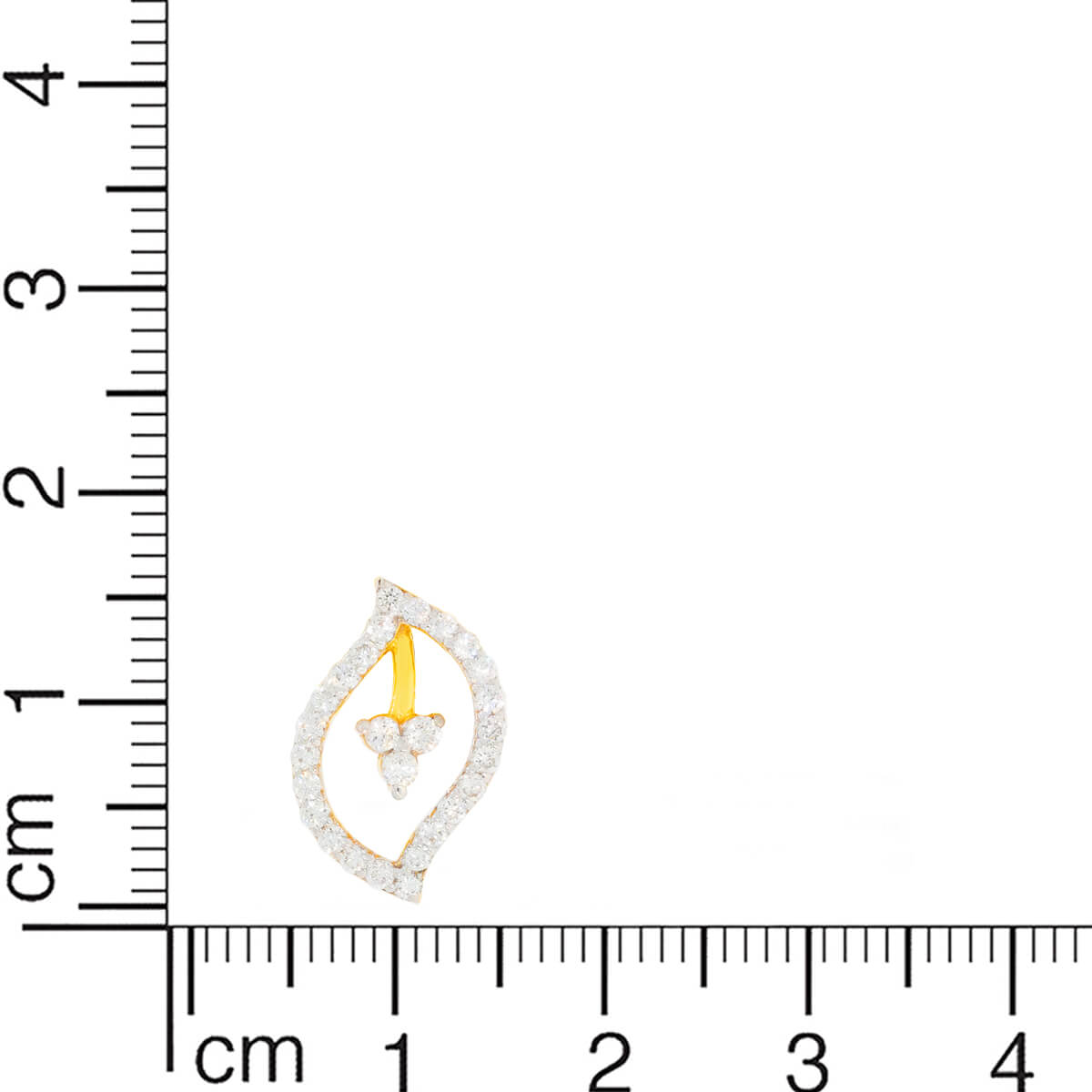 Radiant 18K Diamond Leaflet Gold Studs