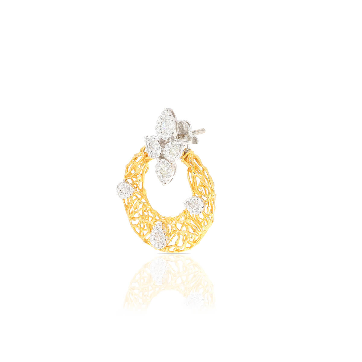 Gleaming 18K Diamond Crafted Orb Studs