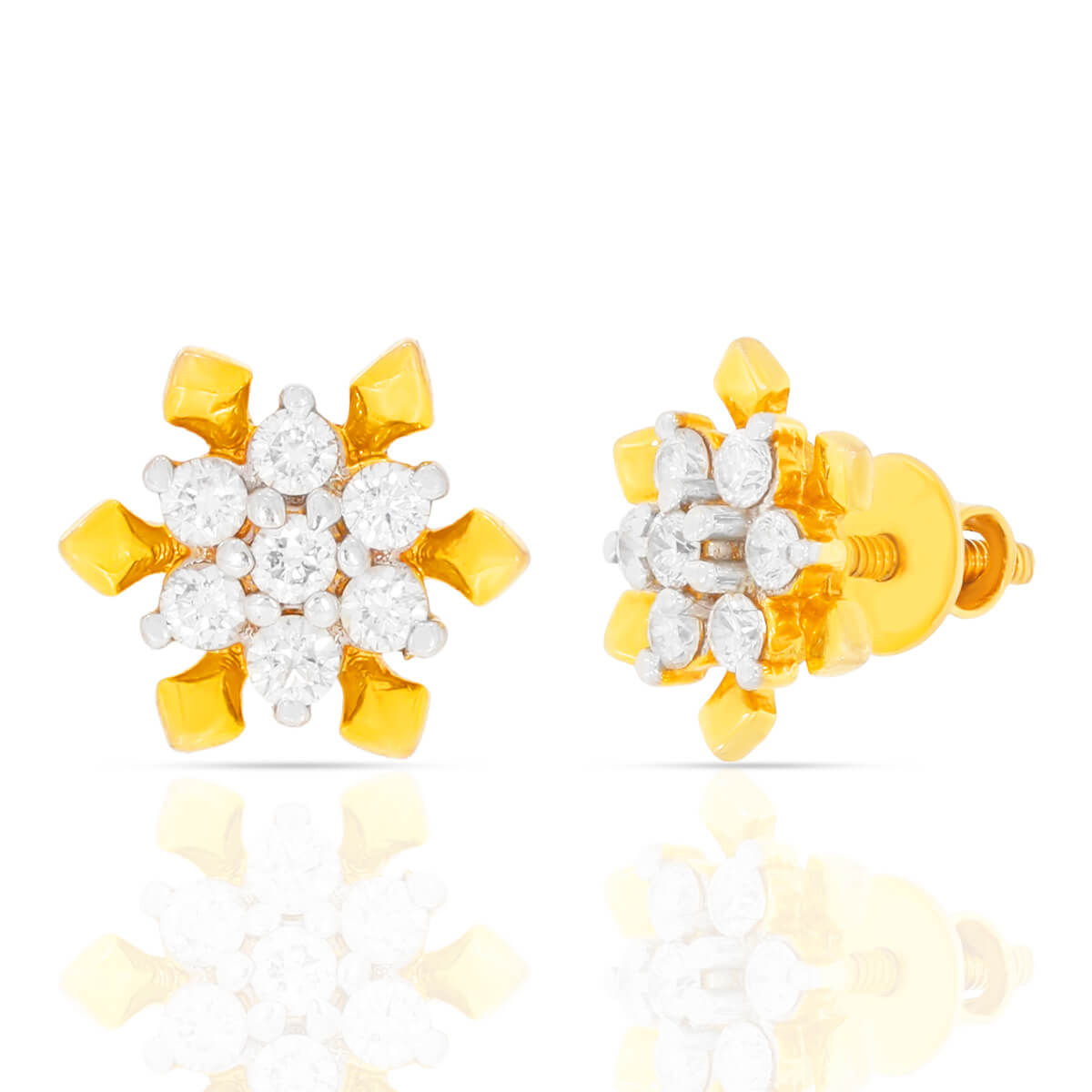 Elegantly Crafted Floral Motif Studs 18K