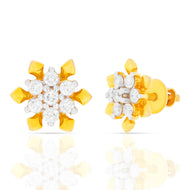 Elegantly Crafted Floral Motif Studs 18K