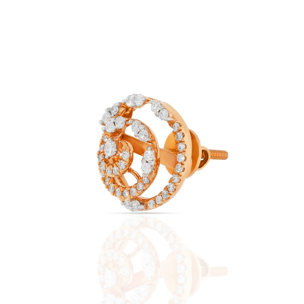 Rosy Swirl Diamond Studs