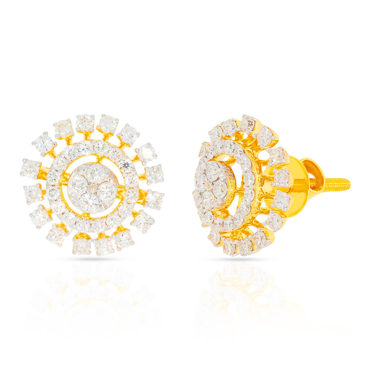 18K Radiant Diamond Floral Studs for Every Occasion