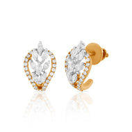 Enigmatic Leafy Swirl Gold Hoops 18K