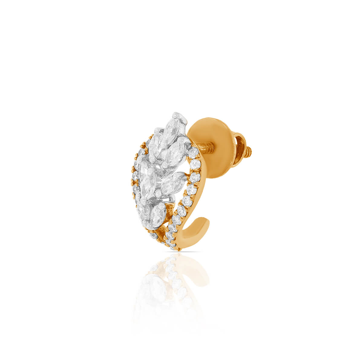 Enigmatic Leafy Swirl Gold Hoops 18K