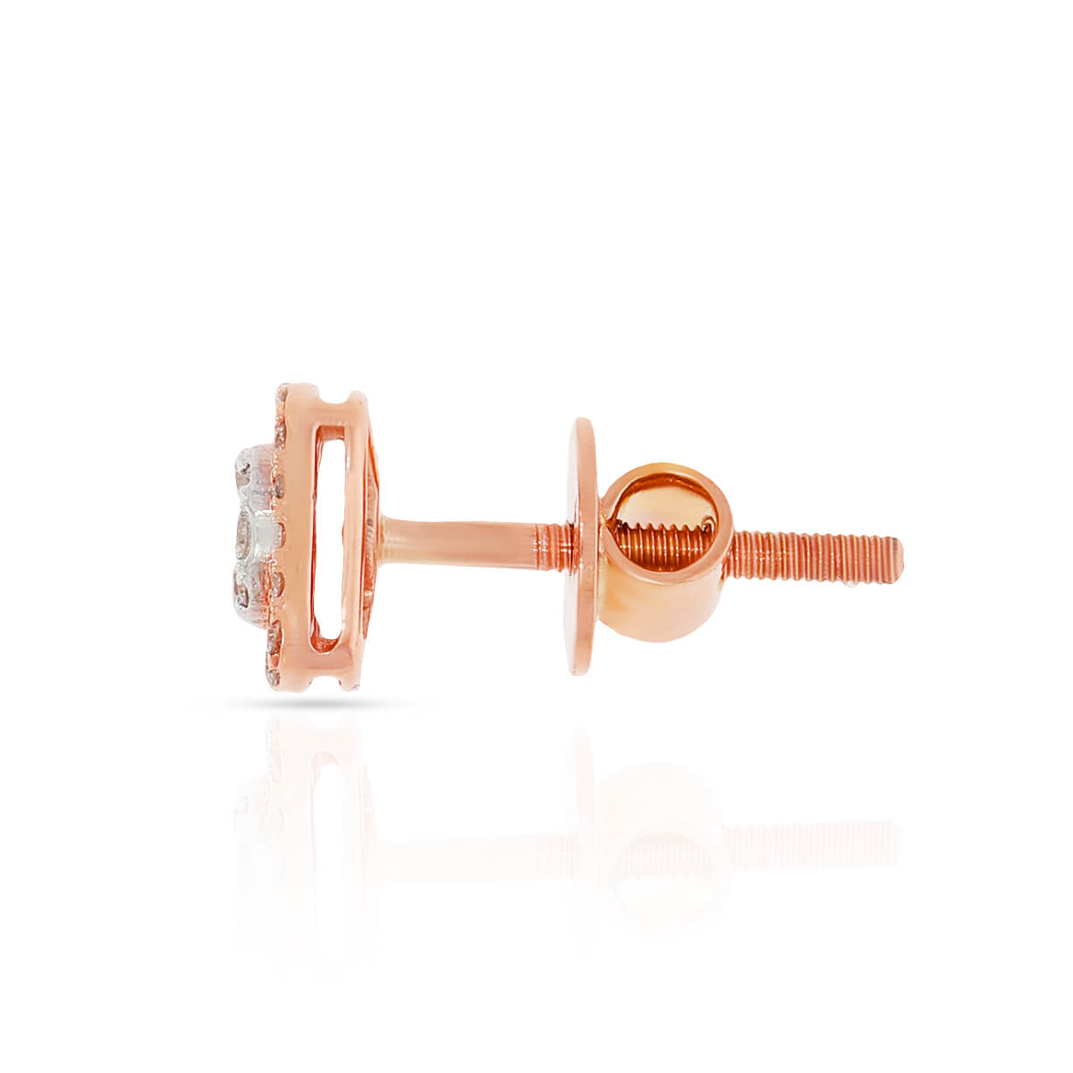 18K Rose Gold Square Stud Earrings for Effortless Glow