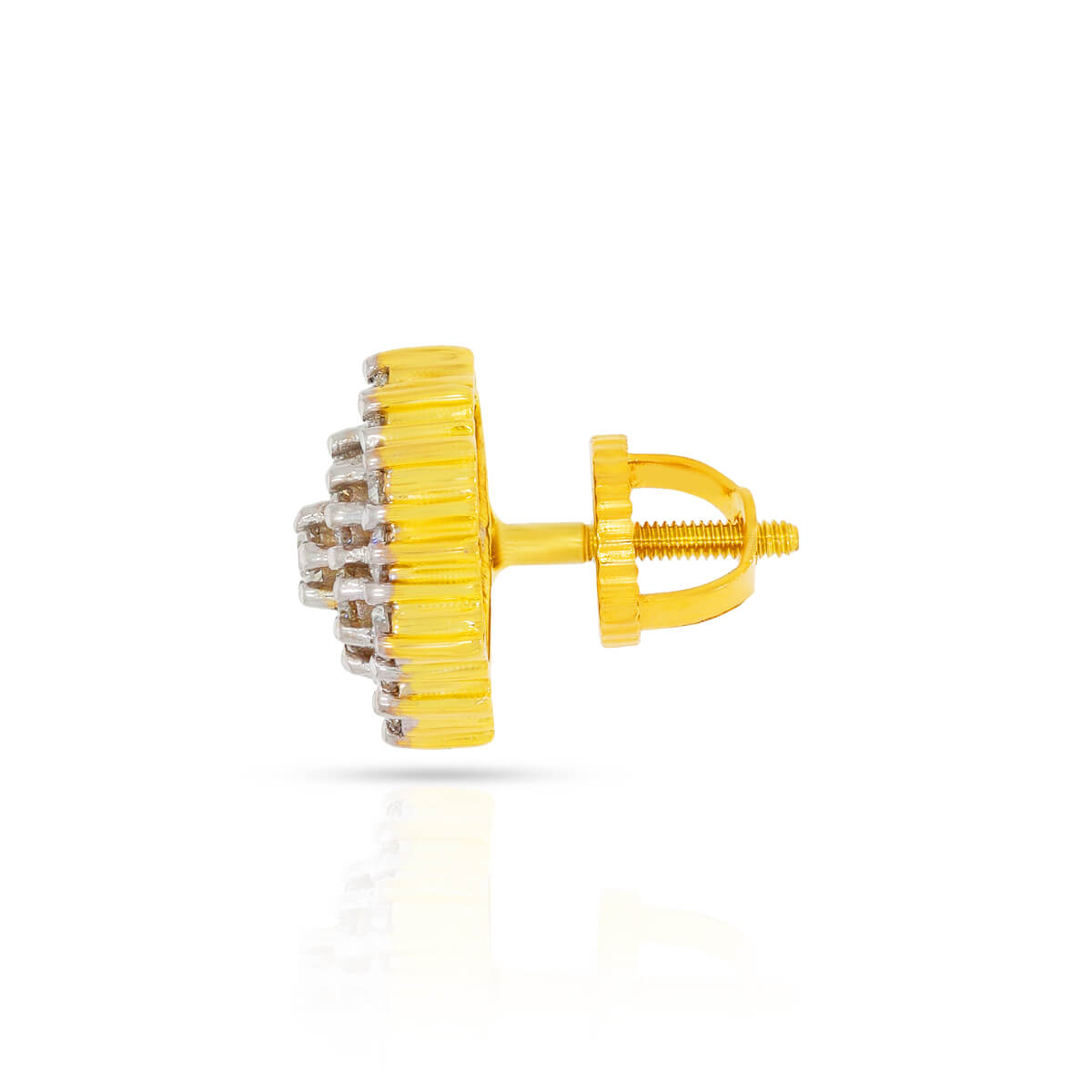 Modern Floweret 18K Gold Studs for Sophisticated Look