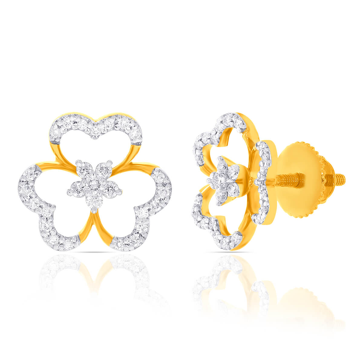 18K Clover Gold Stud for Effortless Glow