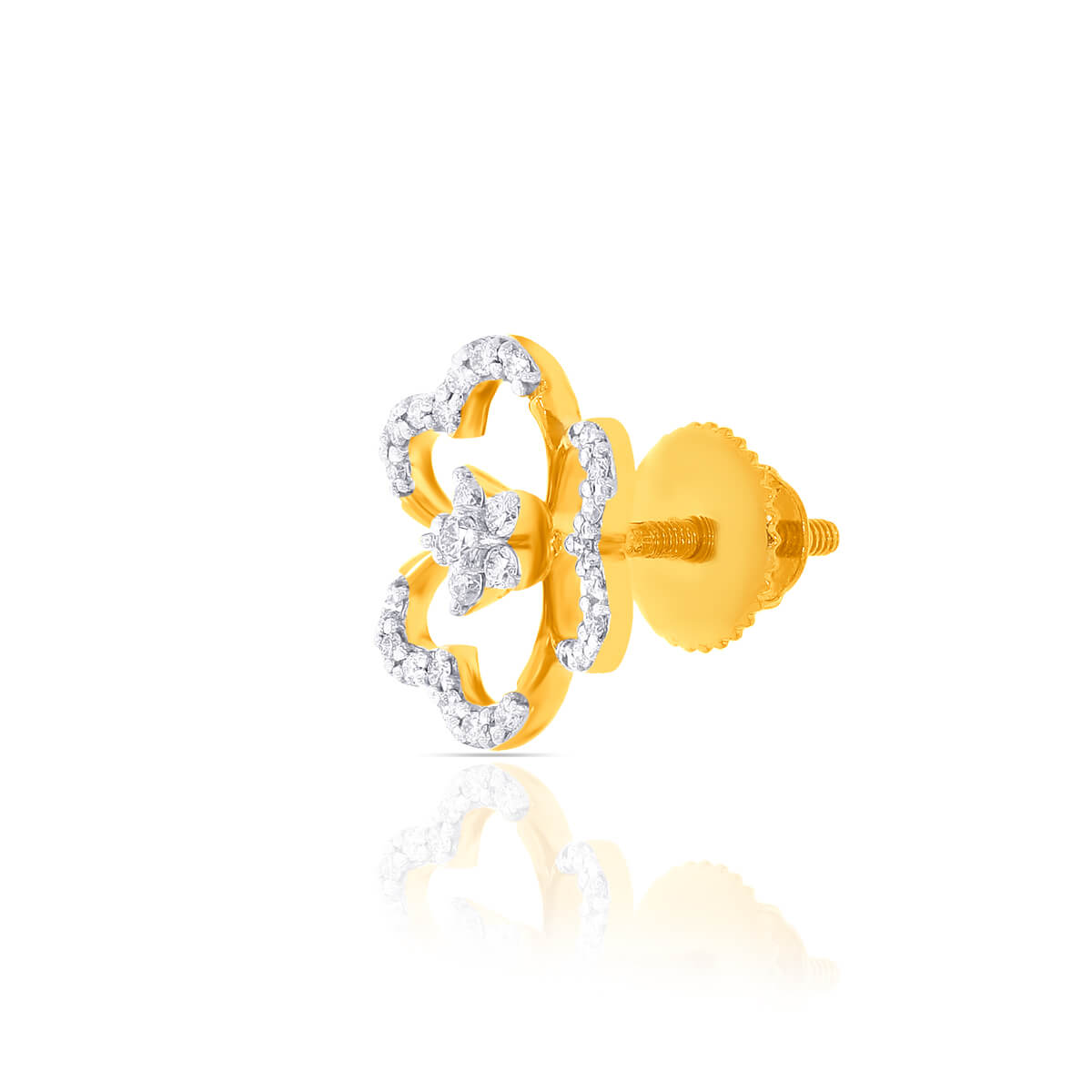 18K Clover Gold Stud for Effortless Glow