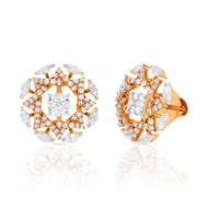 Effortlessly Elegant 18K Diamond Floral Studs