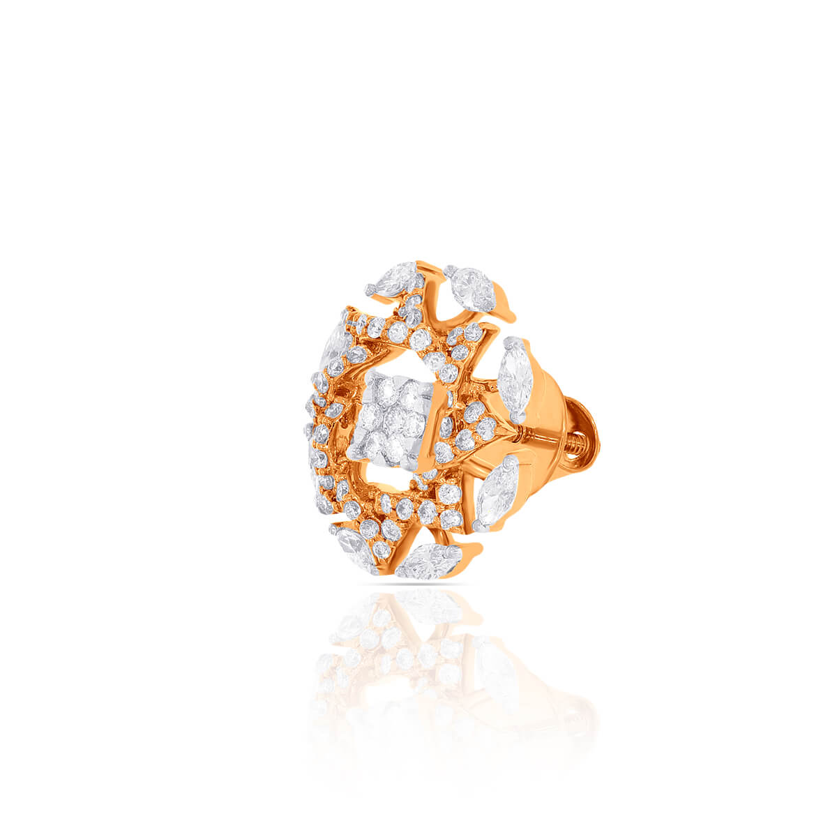 Effortlessly Elegant 18K Diamond Floral Studs