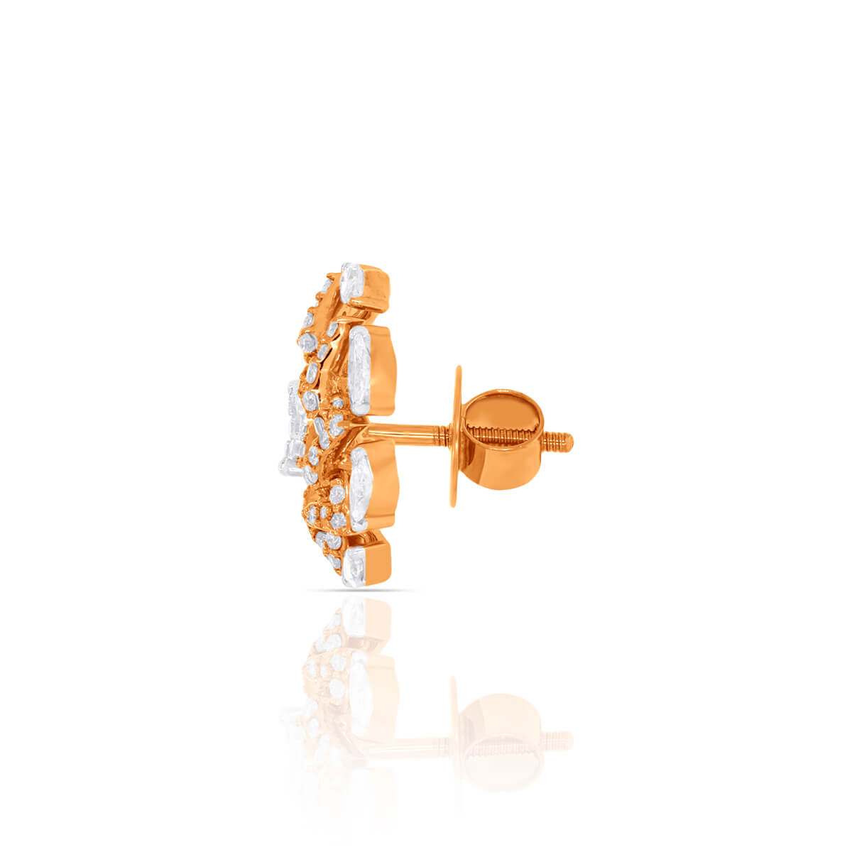 Effortlessly Elegant 18K Diamond Floral Studs