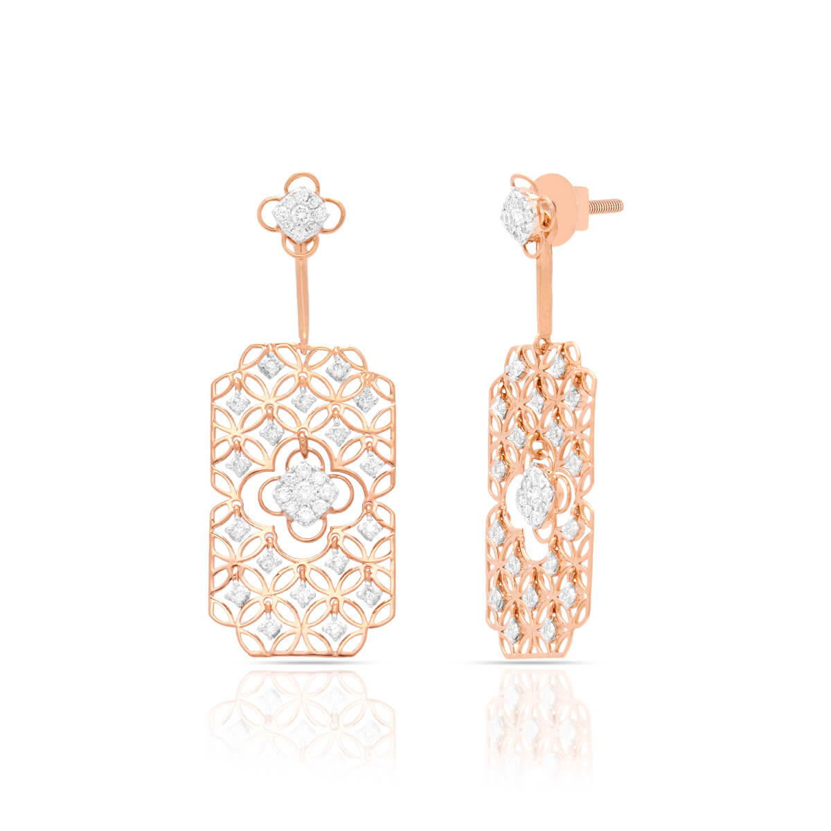 Stunning Oblong Rose Gold Danglers