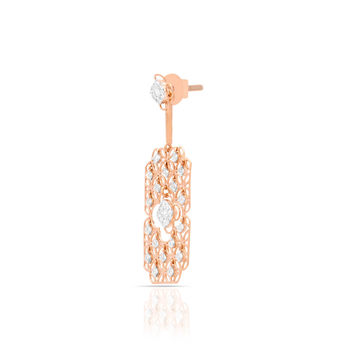 Stunning Oblong Rose Gold Danglers