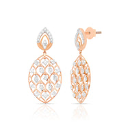 Oval Rose Gold Danglers for Dazzling Look