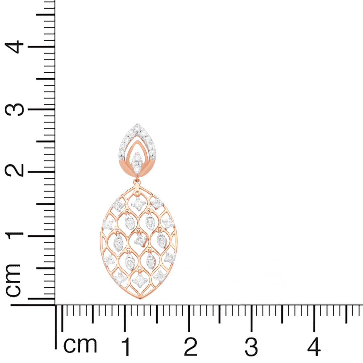 Oval Rose Gold Danglers for Dazzling Look