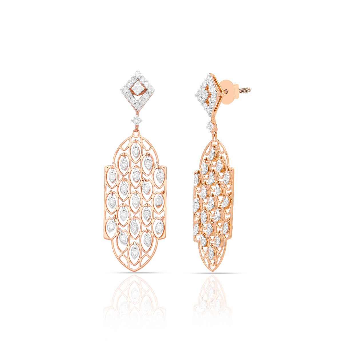 Enigmatic Stunning Rose Gold Danglers