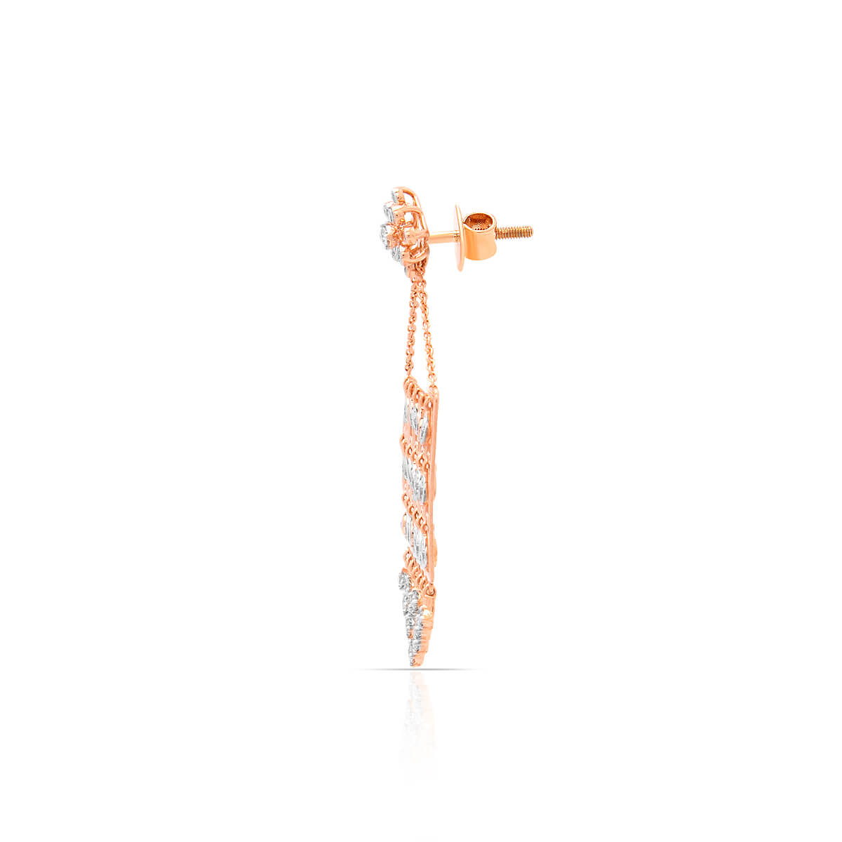 Dazzling Charming Oblong Rose Gold Danglers