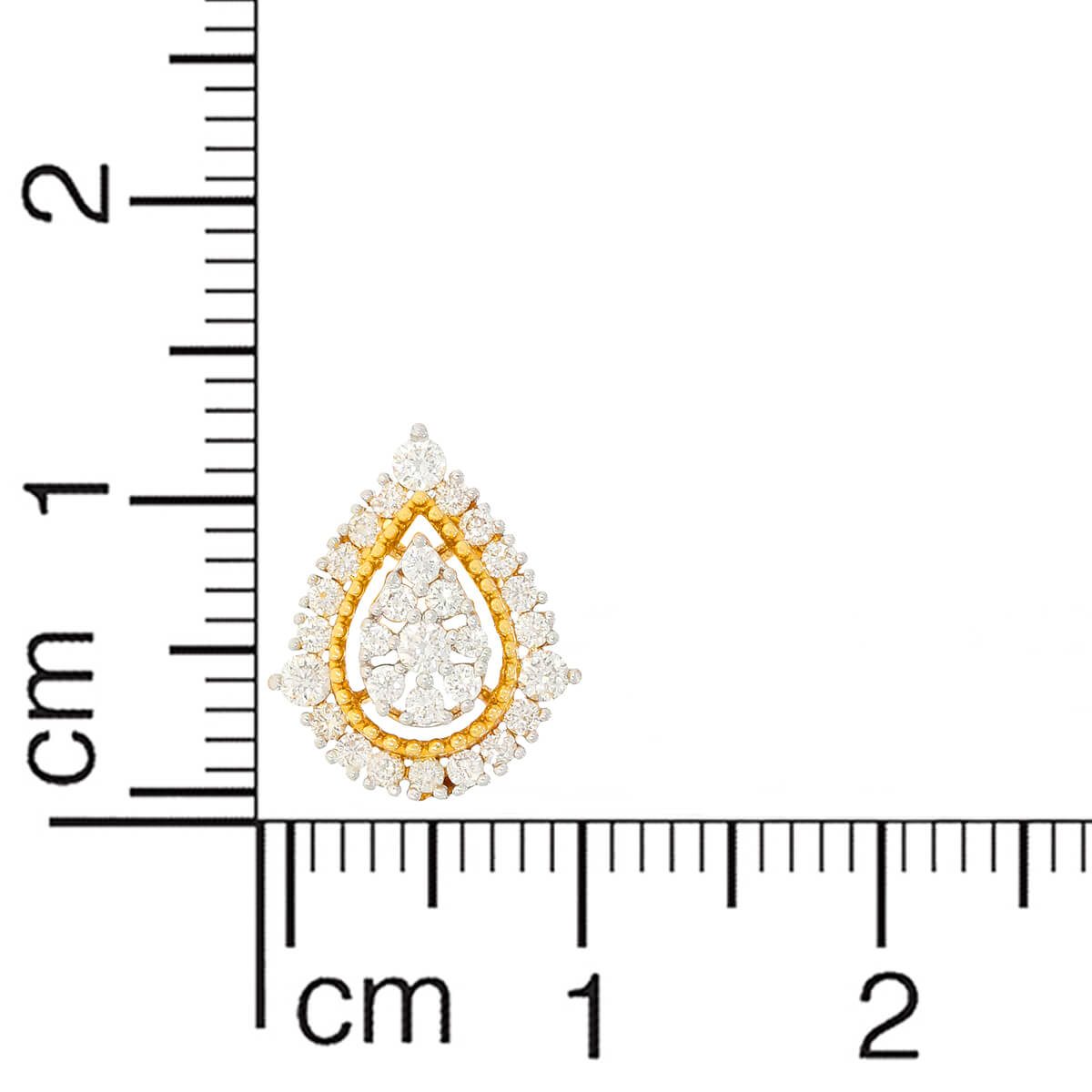 18K Paisley Motif Diamond Studs with Modern Flair